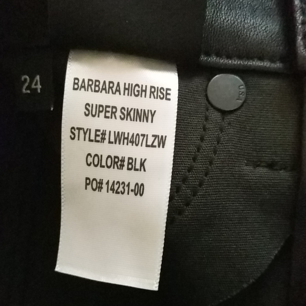 Hudson Barbara Stretch Leather Jeans Pants Black - Picture 5 of 8
